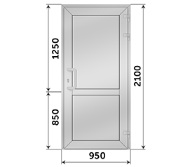 Одностворчатая дверь глухая NEWTEC 950x2100