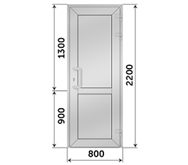 Одностворчатая дверь глухая Alumil 800x2200
