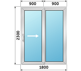 Полуторная дверь остекленная NEWTEC 1800x2300