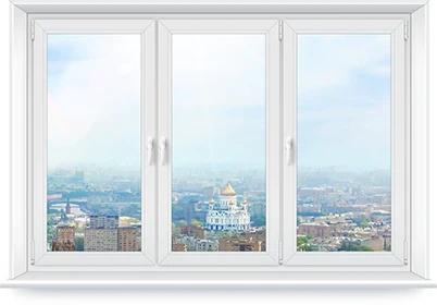 Окно ПВХ трехстворчатое Novotex EcoLine 70